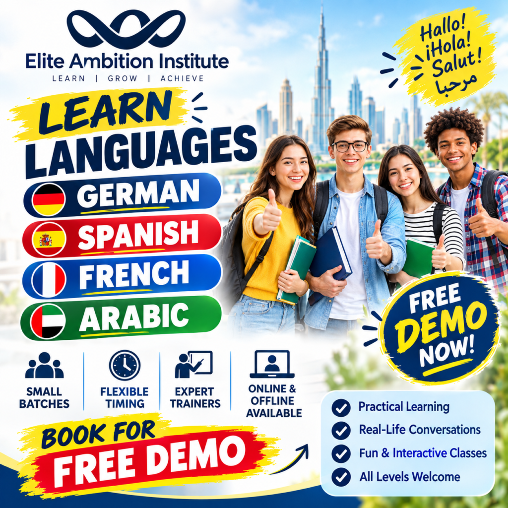 Learn German, Spanish, French & Arabic in Sharjah